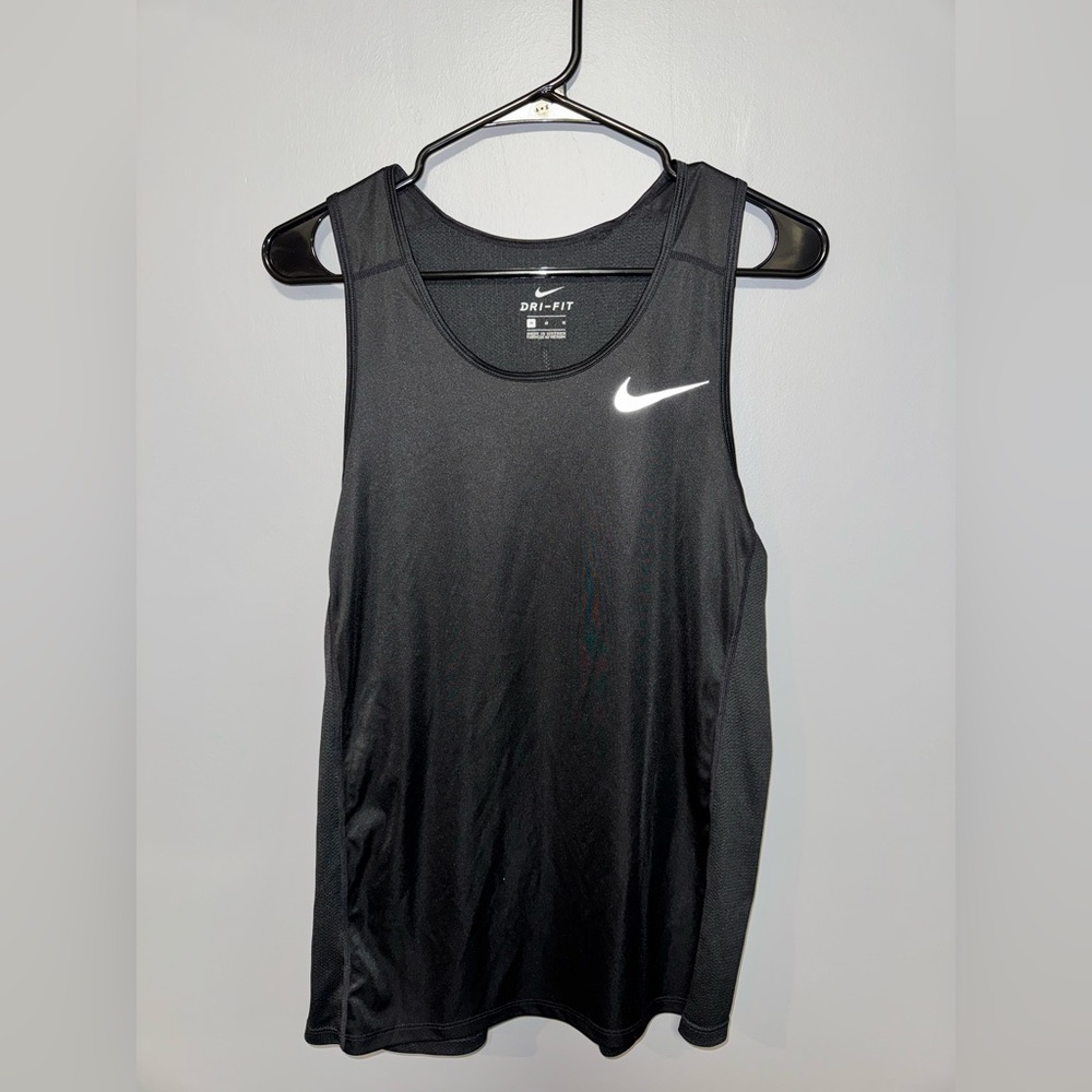 Nike Black Performance Tank with White Logo